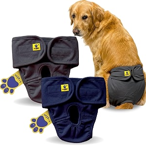 aa pets39 maa39 cotton dog underwear diaper combo  stretchable comfortable washable amp reusable xl navy amp grey set