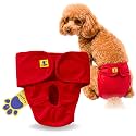 A+a Pets' MAA' Cotton Dog Underwear Diaper Combo – Stretchable, Comfortable, Washable &amp; Reusable (Red, S)