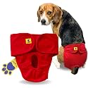 A+a Pets' MAA' Cotton Dog Underwear Diaper – Stretchable, Comfortable, Washable &amp; Reusable (M, Red)