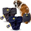 A+a Pets' MAA' Cotton Dog Underwear Diaper Combo – Stretchable, Comfortable, Washable &amp; Reusable (XXL, Navy &amp; Grey Set)