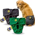 A+a Pets' MAA' Cotton Dog Underwear Diaper Combo – Stretchable, Comfortable, Washable &amp; Reusable (XL, Grey &amp; Green Set)