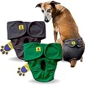 A+a Pets' MAA' Cotton Dog Underwear Diaper Combo – Stretchable, Comfortable, Washable &amp; Reusable (L, Grey &amp; Green Set)