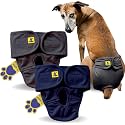 A+a Pets' MAA' Cotton Dog Underwear Diaper Combo – Stretchable, Comfortable, Washable &amp; Reusable (L, Navy &amp; Grey Set)