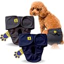 A+a Pets' MAA' Cotton Dog Underwear Diaper Combo – Stretchable, Comfortable, Washable &amp; Reusable (S, Navy &amp; Grey Set)