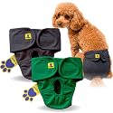 A+a Pets' MAA' Cotton Dog Underwear Diaper Combo – Stretchable, Comfortable, Washable &amp; Reusable (S, Grey &amp; Green Set)