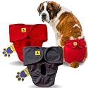 A+a Pets' MAA' Cotton Dog Underwear Diaper Combo – Stretchable, Comfortable, Washable &amp; Reusable (XXL, Red &amp; Grey Set)