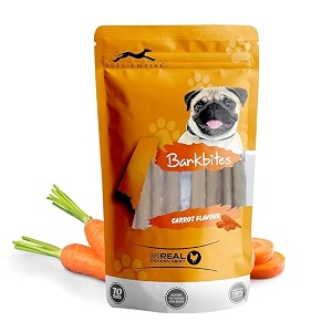pets empire barkbites dog treats carrot flavour - 100 natural healthy tasty snacks pure delicious and nutritious no grain or artificial additives - pack of 1 carrot flavour 70gm