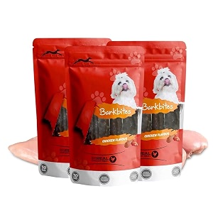 pets empire barkbites dog treats chicken flavour - 100 natural healthy tasty snacks pure delicious and nutritious no grain or artificial additives - pack of 3 chicken flavour 70gm