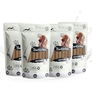 pets empire barkbites dog treats milk flavour - 100 natural healthy tasty snacks pure delicious and nutritious no grain or artificial additives - pack of 4 milk flavour 70gm