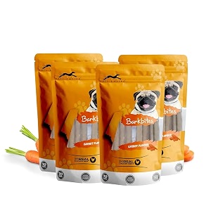 pets empire barkbites dog treats carrot flavour - 100 natural healthy tasty snacks pure delicious and nutritious no grain or artificial additives - pack of 4 carrot flavour 70gm