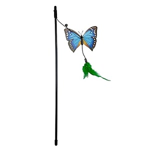 pets empire cat teaser toy  interactive plush butterfly amp feather toy for cats and kittens fun indoor play multicolor