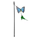 PETS EMPIRE Cat Teaser Toy – Interactive Plush Butterfly &amp; Feather Toy for Cats and Kittens, Fun Indoor Play (Multicolor)