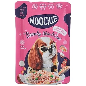 pets empire moochie wet dog food 85g x 36 grain free gavy meal beauty skin amp coat with salmon carrot sweet potato and green peas high protein dogs gravy foods non-veg pet meals for dogs puppy