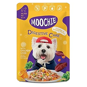 pets empire moochie digestive care wet dog food - grain free gravy meal with probiotics amp prebiotics high protein no artificial flavours 85g pack of 6