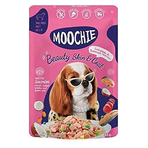 pets empire moochie wet dog food grain free gavy meal beauty skin amp coat with salmon carrot sweet potato and green peas high protein dogs gravy foods non-veg pet meals for dogs puppy 85g x 24