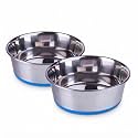 Pets Empire Heavy Dog Bowl | Dog Bowl Big &amp; Large Size |100% Silicon Bonded Rubber Base Stainless Steel Feeding Bowls for Puppies, Kitten (Pack of 2 x 1600 ml)