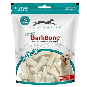 pets empire rawhide pressed chew dog bone pack 3 inches chewy dogs training and feeding treats crunchy chew calcium bones pet haddi treat for dogs pups puppies - 1 kg