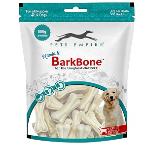 pets empire rawhide pressed chew dog bone pack 3 inches chewy dogs training and feeding treats crunchy chew calcium bones pet haddi treat for dogs pups puppies - 500g