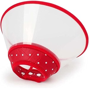 pets empire recovery cone collar for dogs cats amp rabbits - elizabethan collar with breathable soft edge adjustable protective collar for wound healing amp post-surgery recovery large