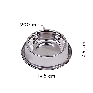 pets empire stainless steel dog amp cat bowl  200 ml  anti-skid non-tip pet feeding bowl  food amp water bowl for puppies amp kittens pack of 1
