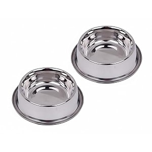 pets empire stainless steel dog amp cat bowl  700 ml  anti-skid non-tip pet feeding bowl for small dogs amp cats  food amp water bowl pack of 2