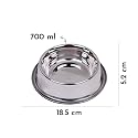 Pets Empire Stainless Steel Dog & Cat Bowl | 700 ml | Anti-Skid Non-Tip Pet Feeding Bowl for Small Dogs & Cats | Food & Water Bowl (Pack of 1)