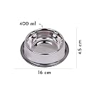 Pets Empire Stainless Steel Dog &amp; Cat Bowl | 400 ml | Anti-Skid Non-Tip Heavy-Duty Pet Food &amp; Water Bowl | Rust-Free Feeding Bowl (Pack of 3)