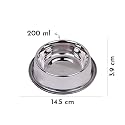 Pets Empire Stainless Steel Dog &amp; Cat Bowl | 200 ml | Anti-Skid Non-Tip Pet Feeding Bowl | Food &amp; Water Bowl for Puppies &amp; Kittens (Pack of 1)