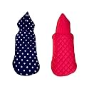 Pets Planet Dog Winter Clothes Reversible Dog Hoodie Jacket Polka Dot Blue Color Design Warm Dog Coat Windproof Pets Cold Weather Wearing (XS, 12 Inch)-Pack of 1