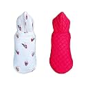 Pets Planet polyester Dog Winter Clothes Reversible Dogs Hoodie Jacket Warm Dog Coat Windproof Pets Cold Weather Wearing (Black and Red Van Print, 6XL, 30 Inch, 1 count)