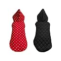 Pets Planet Dog Winter Clothes Reversible Dog Hoodie Jacket Polka Dot Red Color Design Warm Dog Coat Windproof Pets Cold Weather Wearing (4XL, 26 Inch)-Pack of 1
