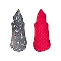 Pets Planet Winter Dog Clothes: Reversible Dog Hoodie &amp; Jacket, Grey, Windproof &amp; Warm, 5XL, 28 Inch (Pack of 1)