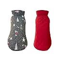 Pets Planet Dog Winter Clothes Reversible Dog Jacket Dog Printed Grey Color Design Warm Dog Coat Windproof Pets Cold Weather Wearing, (XL, 20 Inch)-Pack of 1, polyester