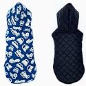 Pets Planet Winter Clothes Reversible Dog Hoodie Jacket Car Printed Blue Color Design Warm Dog Coat Windproof Pets Cold Weather Wearing (XL, 20 Inch), 1 Count