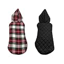 Pets Planet Dog Winter Clothes Reversible Dog Hoodie Jacket Burberry Check Red and White Color Design Warm Dog Coat Windproof Pets Cold Weather Wearing (3XL, 24 Inch)-Pack of 1