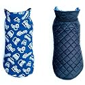 Pets Planet Polyester Reversible Winter Jacket - Car Printed Blue Design Warm Coat for Dogs, Windproof Cold Weather Wearing, 1 Count