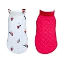 Pets Planet Dog Winter Clothes Reversible Dog Jacket Plaid Check Black and White Color Design Warm Dog Coat Windproof Pets Cold Weather Wearing (3XL, 24 Inch)-Pack of 1