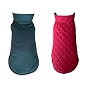 Pets Planet Dog Winter polyester Clothes Reversible Dog Jacket Flees Green and Red Color Design Warm Dog Coat Windproof Pets Cold Weather Wearing (XS,12 Inch)-Pack of 1
