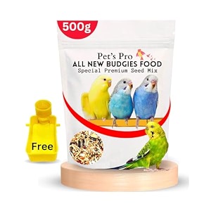pets pro birds amp buggies food seed mix 500gm with free feeder  nutritional millets secial food for budgies love birds cockatiels sparrows special mix 11 vital grains