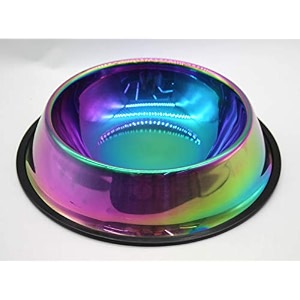 aa pets cat stainless steel food bowl for pets color  rainbow 900ml rainbow large 210 g254 cmh_89 cmw_254 cm