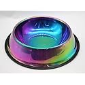 A+a Pets Cat Stainless Steel Food Bowl for Pets (Color : Rainbow) (900Ml), Rainbow, Large, 210 G,?25.4 cm,H_8.9 cm,W_25.4 cm