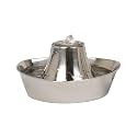 PetSafe Seaside Stainless Pet Fountain, 60 oz Water Capacity, Whisper-Quiet Design, Filtered Water, Encourages Pets to Drink More Water