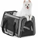 Petsfit Cat Carrier Small Dog Carrier, Lightweight Portable Soft Pet Carrier for Large and Medium Cats, 5-Sided Breathable Mesh, Escape Proof and Auto-Safe, Sturdy Structure