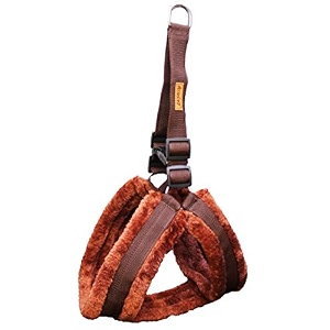fur padded nylon dog harness medium chest size - 27-32inch