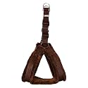 Fur Padded Nylon Dog Harness (Chest Size - 23-28inch) Brown