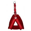 Nylon Dog Harness with Fur 1.25 inch Large - Red (Chest Size : 29-35)