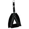 Nylon Dog Harness with Fur 1.25 inch Large - Black (Chest Size : 29-35) Black