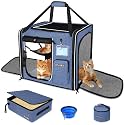 Petskd Combinable Large Cat Car Travel Carrier with Litter Box, Blue
