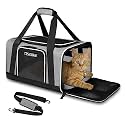 Petskd Pet Carrier Airline Approved,Pet Travel Carrier Bag Small Medium Cats and Dogs,Dog Cat Carrier for Southwest Airlines,Cat Soft Sided Carrier with Locking Safety Zipper,5-Sided Breathable Mesh