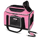 Petskd Pet Carrier Top-Expandable 17x13x9.5 Southwest Airline Approved, Soft Small Dog Cat Carrier for 1-15 LBS Pets with Locking Safety Zipper and Anti-Scratch Mesh(Pink)